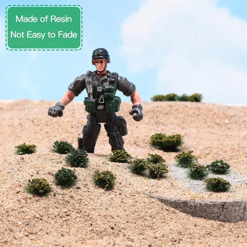 Vista 2 de Honoson Juego de 56 piezas de arbustos arbustos verdes en miniatura para tren, paisaje, ferrocarril, paisaje, diseño militar, modelo de juego