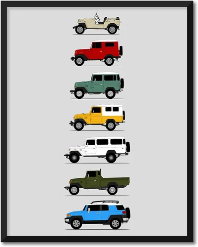 Vista 23 de Idea Network Póster hecho a mano compatible con Toyota Corolla Print Wall Art Decoración hecha a mano del Corolla Sprinter Generations History