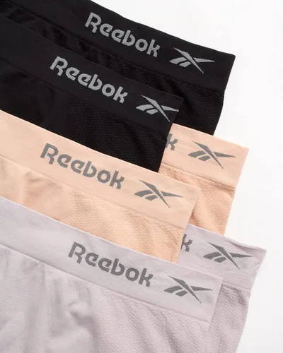 Vista 2 de Reebok Ropa interior para mujer - Bragas de cintura alta sin costuras (paquete de 6)