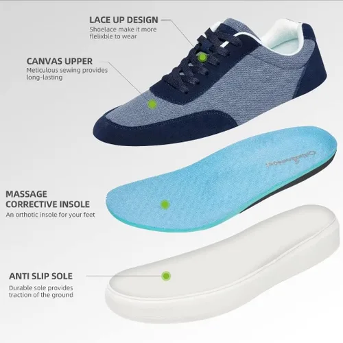 Vista 5 de OrthoComfoot Zapatos de fascitis plantar para hombre, zapatos de tendinitis de Aquiles para hombre, tenis de moda con soporte de arco con diseño
