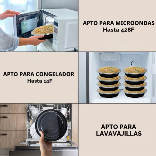 Vista 5 de Klex 50 juegos de recipientes de preparación de comidas de 24 onzas con tapas herméticas, sin BPA, contenedor de plástico reutilizable