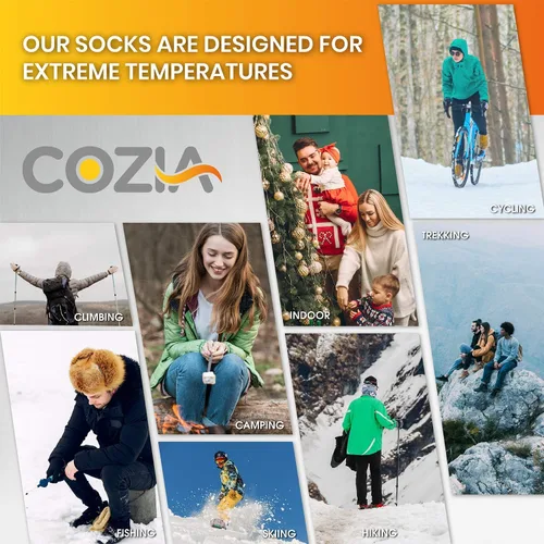 Vista 6 de COZIA Calcetines térmicos para hombres y mujeres, ultra suaves, calentadores que los calcetines de lana, 2 pares