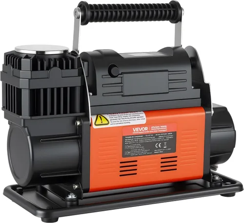 Vista 9 de VEVOR Compresor de aire de 12V de servicio pesado, inflador de neumáticos portátil con parada automática y pantalla LCD digital, bomba de aire todo