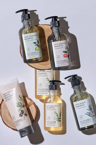 Vista 7 de TheMogan True.LAB Champú de queratina Cica 9.6 fl oz - Fórmula calmante y fortalecedora con centella asiática, queratina y aceites naturales para un