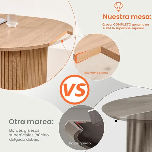 Vista 7 de Mesa de comedor ovalada de 70.8" para 4 a 6 personas, mesa moderna de cocina estilo granja para desayuno, comedor y recepción (solo mesa), natural