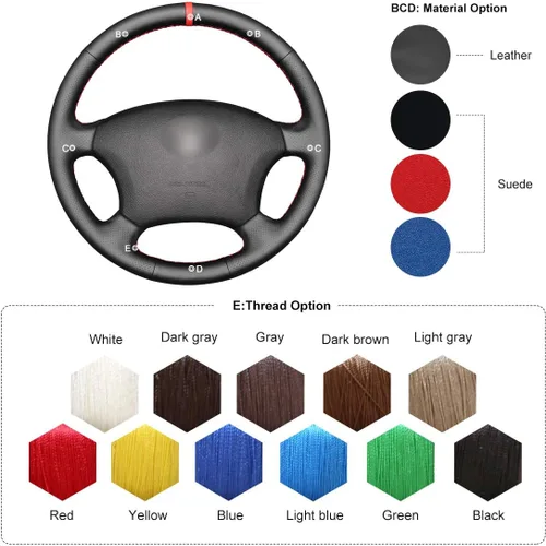 Vista 6 de MEWANT Funda para volante para Toyota Tacoma Tundra 4Runner Sienna Highlander Sequoia Land Cruiser Prado 120 Land Cruiser Hilux LS400 GX GX470