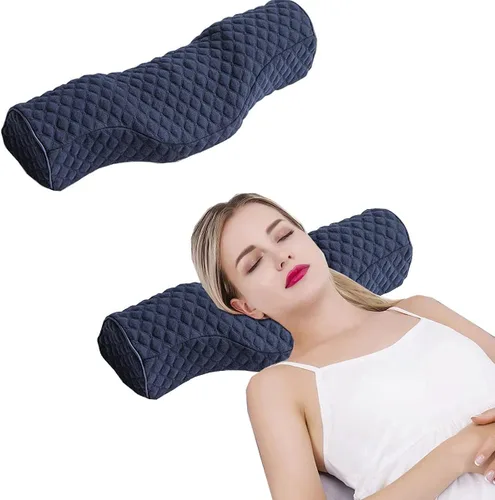Vista 8 de Almohada cervical para dormir, almohada cervical de espuma viscoelástica para aliviar el dolor de cuello rígido, almohada de apoyo cervical