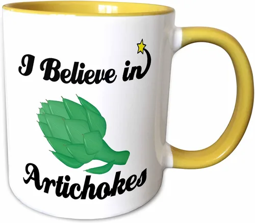Vista 11 de 3dRose I Believe in Artichokes - Taza de dos tonos, 11 onzas, negro/blanco 2-Negro/Blanco
