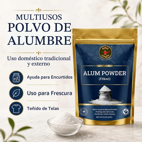 Vista 5 de Spice Magic - Polvo blanco de alumbre de 8 onzas, grado alimenticio para decapado y después del afeitado
