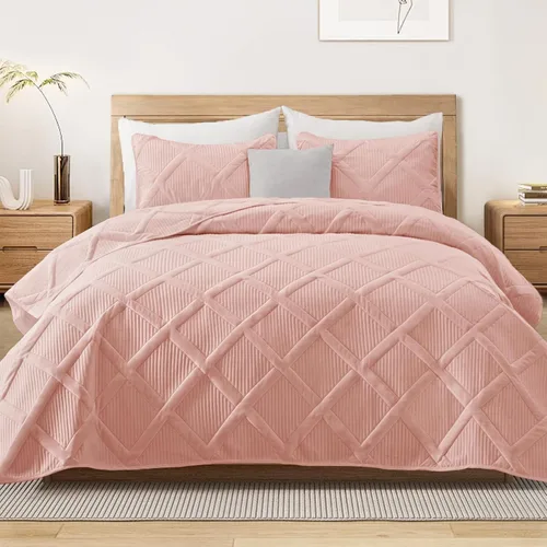 Vista 27 de Exclusivo Mezcla Twin Size Quilt Set, Black Soft Bedspreads with 1 Pillow Sham, Modern Striped Pattern, Lightweight Bedding Set Coverlets for All