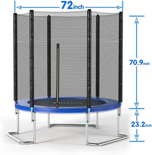 Vista 8 de SkyBound Trampolín para exteriores de 6 pies, 12 pies y 14 pies con recinto de red, trampolines recreativos para niños y adultos, patas