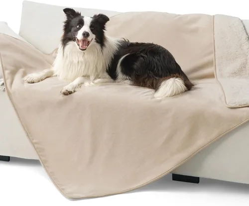 Vista 36 de Bedsure - Mantas impermeables para perros pequeños - Manta de felpa de sherpa con impresión suave lavable para perros y gatos, protector de muebles