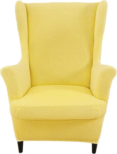 Vista 21 de HZDHCLH Fundas para silla de ala de 2 piezas, fundas de silla de ala de elastano elásticas para sillón del salón, fundas lavables para sofá