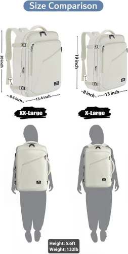 Vista 132 de MATEIN - Mochila de viaje extragrande de 10.56 galones, mochila de viaje ampliable apta para aerolíneas, para viajeros de fin de semana, hombres