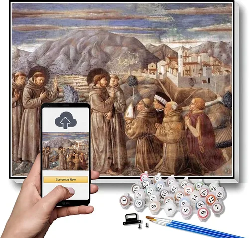 Vista 9 de Kits de pintura por números para adultos y niños Muerte del caballero de Celano pintura por Benozzo Gozzoli Arts Craft para decoración de pared