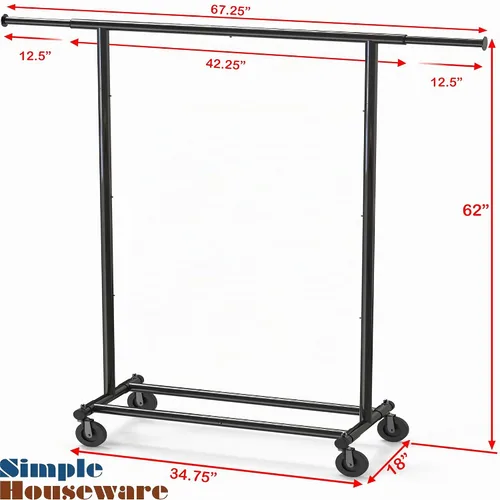 Vista 7 de Simple Houseware - Perchero resistente para ropa, color negro