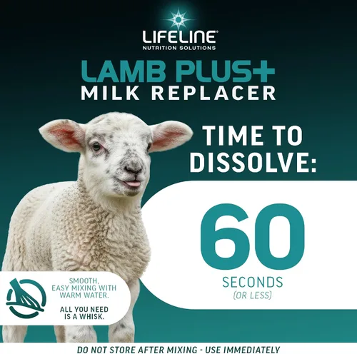 Vista 5 de ANNUSO LIFELINE Lamb Plus+ - Reemplazo de leche, bolsa de 6 libras, 23% de proteína y 30% de grasa, mejorado con LifePulse para mayor apoyo, fomenta