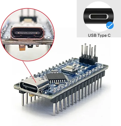 Vista 5 de 1x Nano Módulo CH340 5V/16M USB-C Micro-controlador Junta para Arduino Nano V3.0