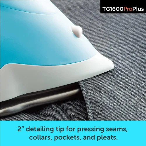 Vista 9 de Oliso TG1600 Pro Plus SmartIron de 1800 vatios con elevación automática y protector de suela de hierro de silicona Oliso Solemate y cubierta