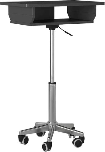 Vista 5 de Techni Mobili RTA-B006-GPH06 - Soporte para laptop con altura ajustable, paneles plegables con almacenamiento, ruedas giratorias que no dejan