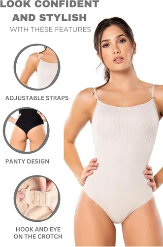 Vista 4 de DIANE & GEORDI Body adelgazante sin costuras para mujer con control de abdomen