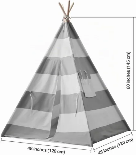 Vista 5 de Tienda de campaña tipi para niños, tienda de campaña tipi para niños, casa de juegos para interiores y exteriores, tienda de campaña para niños Tipi