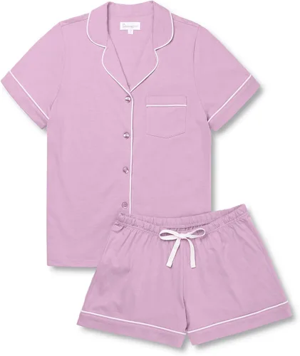 Vista 3 de PajamaGram Pijamas para mujer - Conjunto de pijama corto para mujer, 100% algodón