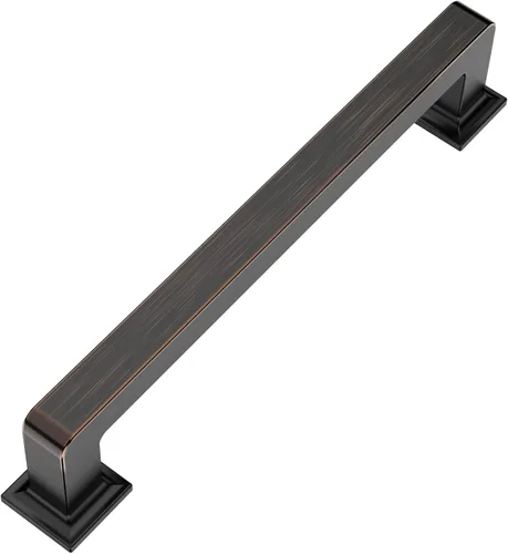 Vista 32 de 9BUILD Paquete de 6 pomos de latón cepillado de 1.2 pulgadas para gabinetes, pomos dorados para cajones, perillas cuadradas para gabinetes