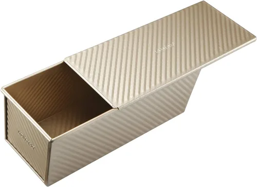 Vista 8 de monfish Pullman - Molde para pan con tapa, molde para tostadas de pan, bandeja de pan corrugado con tapa de 1 libra de masa de acero alluminumado