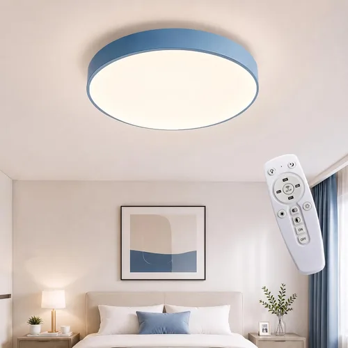 Vista 22 de Led Ceiling Light with Remote White 16 "24w Flush Mount Suitable for Bedroom, Kids Room,Hallway, Balcony, Checkroom,Office,Bathroom Ceiling Lamp