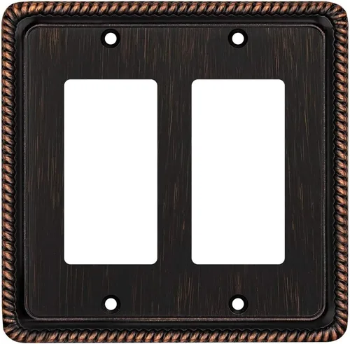 Vista 16 de Henne Bery Rope Edge - Placa decorativa de pared para interruptor (placa lisa, 2 unidades, bronce antiguo)