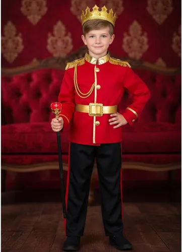 Vista 7 de Disfraz de Príncipe Encantador para niños, disfraz de rey real para niños, disfraz de príncipe real para fiesta de cosplay, 4-13 años
