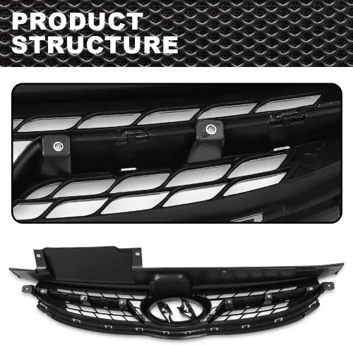 Vista 6 de CNNELL Rejilla compatible con Hyundai Elantra 2011 2012 2013