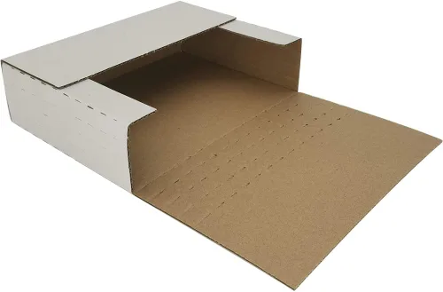 Vista 8 de ROTCH Paquete de 50 sobres corrugados fáciles de plegar de 7.5 x 5.5 x 2 pulgadas, cajas de cartón pequeñas de altura versátil, color blanco