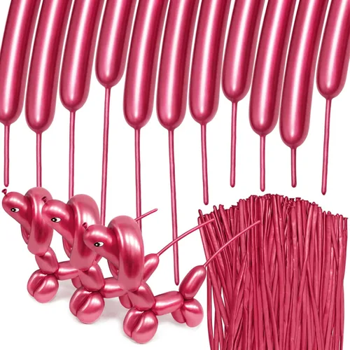 Vista 25 de 100Pcs Globos Negros 260, Globos Largos para Atar Arco de Globos, Globos Largos y Finos para Torcer Globos de Animales, Globos para Cumpleaños