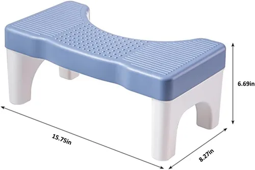 Vista 4 de Taburete de inodoro para adulto, taburete de excremento para baño de 7 pulgadas, antideslizante para baño, soporte de inodoro para pies, portátil