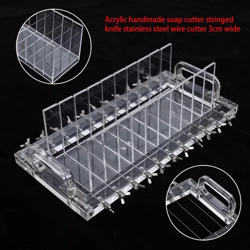 Vista 6 de Cortador de jabón acrílico hecho a mano de 11.8 x 3.9 in, cortadores de jabón transparentes para hacer jabón con 1.2 in de ancho de jabón, cortador