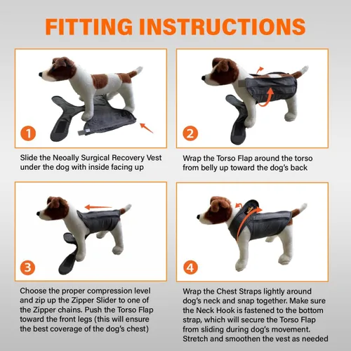 Vista 5 de NeoAlly Traje de recuperación quirúrgica mejorado para perro, alternativa al cono, para después de la cirugía, protege heridas abdominales