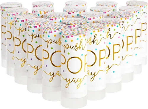 Vista 8 de Sparkle and Bash Confetti Poppers - Paquete de 20 mini cañones de confeti de 1.5 x 4.3 pulgadas, mini cañones de confeti a granel