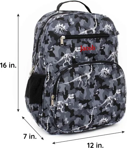 Vista 3 de DIBSIES Mochila personalizada de la colección Adventure, Camuflaje Dinosaurio, Mochila
