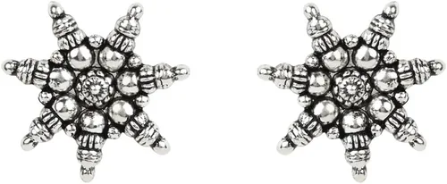 Vista 3 de I Jewels Plata oxidada boda india Bollywood collar largo y pendientes joyería conjunto para mujeres y niñas (MC043OX), Sin piedra preciosa