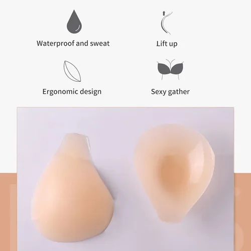 Vista 6 de Adhesive Bra, Sticky Bra Invisible Silicone Lift Bra for Women, Self Sticky Backless Strapless Bra