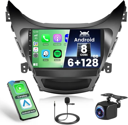 Vista 10 de 8 Core 4+64G 9 "Android 15 Estéreo del coche para Hyundai Elantra 2011-2013