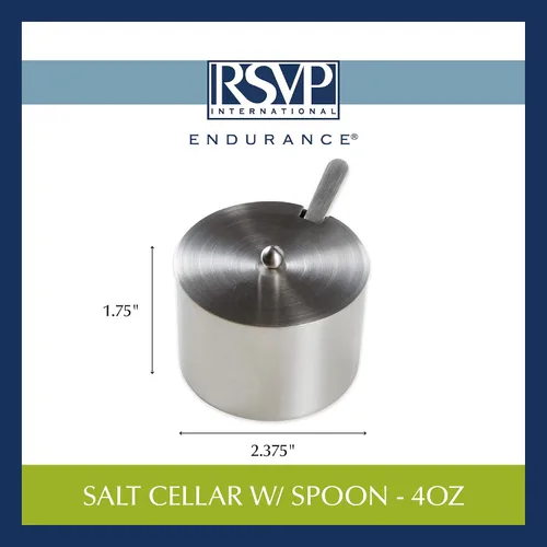 Vista 9 de RSVP International Endurance Kitchen Collection - Juego de salero con cuchara, 4 onzas, acero inoxidable cepillado