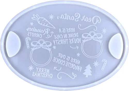 Vista 3 de Molde de silicona ovalada de resina navideña para epoxi, té, galletas, bandeja de aperitivos - Decoraciones navideñas