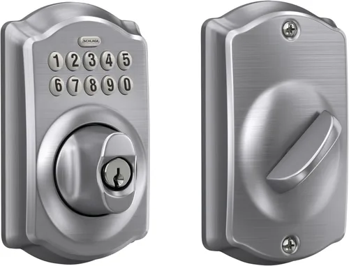 Vista 11 de Schlage - Cerradura electrónica para teclado, borde Camelot, bronce envejecido