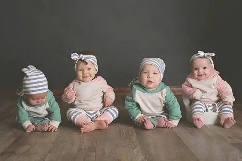 Vista 7 de Conjunto de sudadera con capucha de manga larga para bebés y niñas