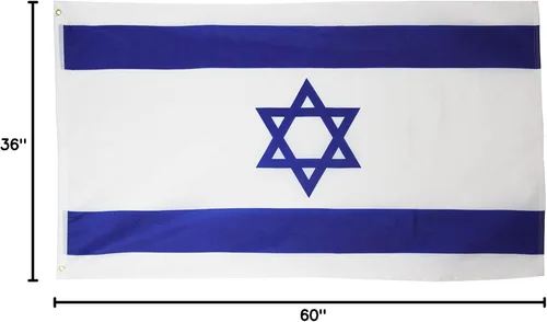 Vista 4 de Bandera de Israel 3x5ft Poly