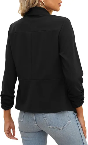 Vista 5 de POGTMM Blazer de manga 34 para mujer con parte frontal abierta
