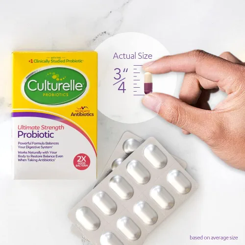 Vista 3 de Probiótico de máxima fuerza de Culturelle para hombres y mujeres, la cepa probiótica más estudiada clínicamente, 20 mil millones de UFC, apoya
